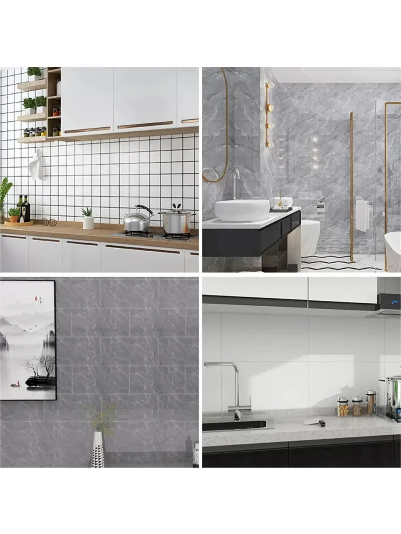10pcs 3D Wall Sticker classic imitation marble Brick