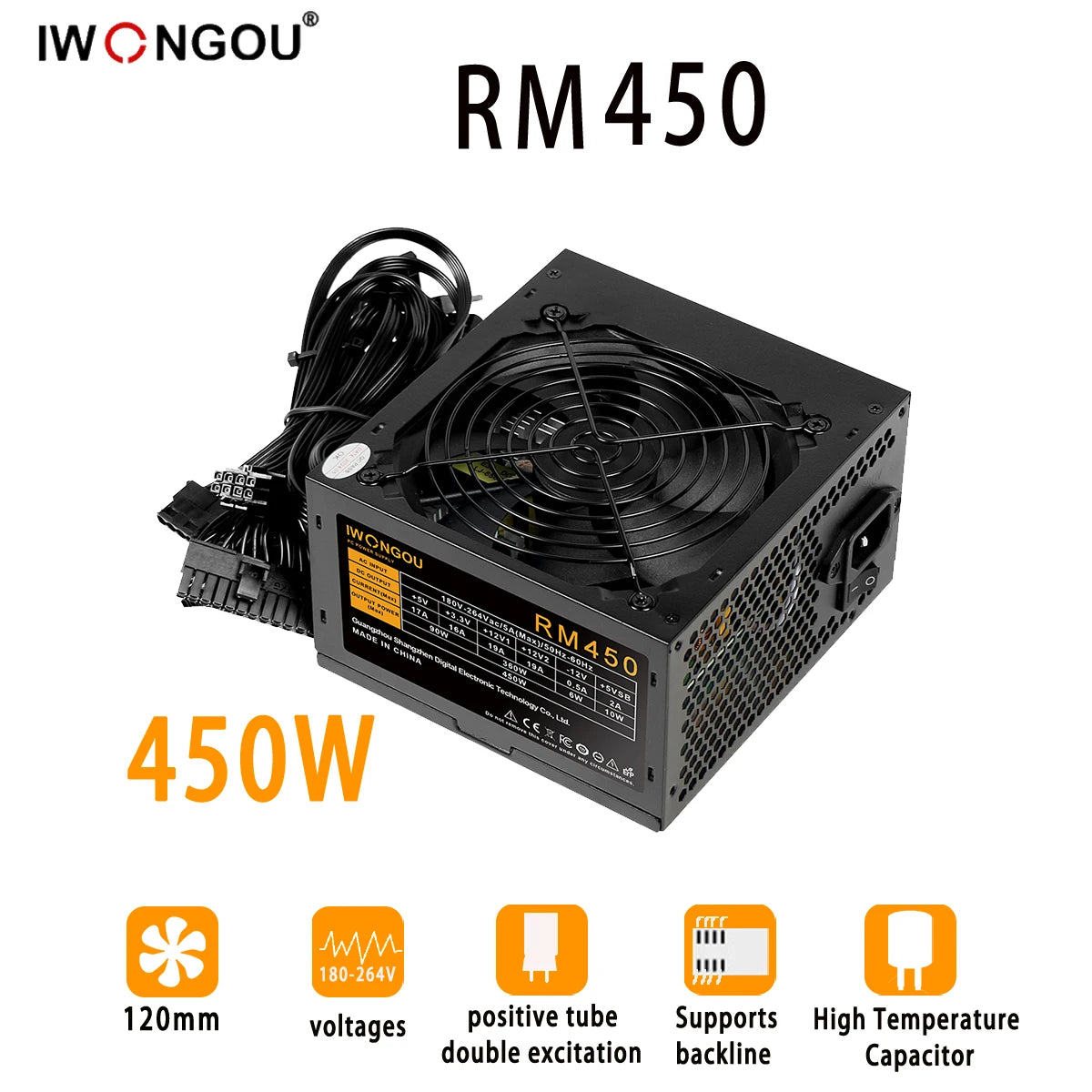 IWONGOU PC Power Supply Unit 500W 600W 750W