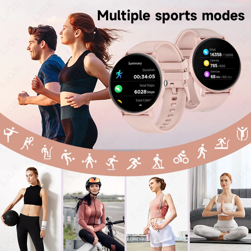2025 New Smart Watch Women Men Bluetooth Call