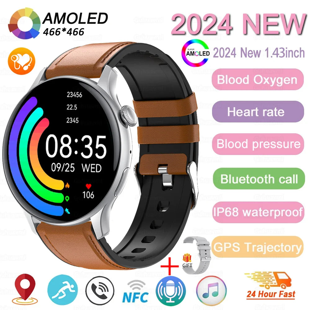 2024 New GPS Smart Watch Women True AMOLED