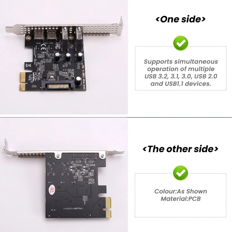 PCI Expansion Card 4-Ports (Type-C+A) USB 3.2 Expansion