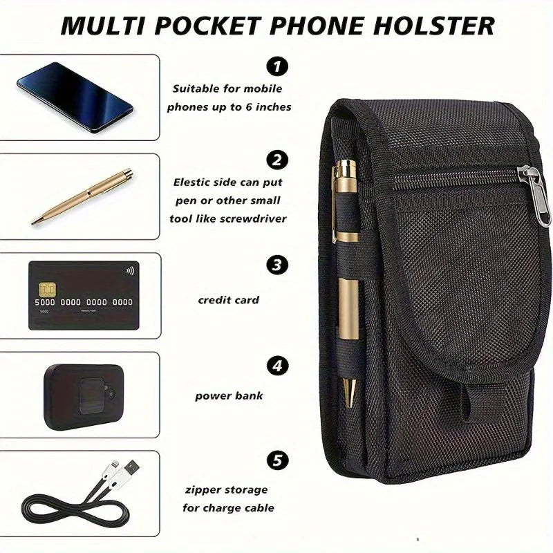6.3 Inch Multi-Functional Mobile Phone Bag Oxford Fabric