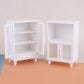 2Pcs/set Miniature White Cupboard Display Cabinet Storage Lockers