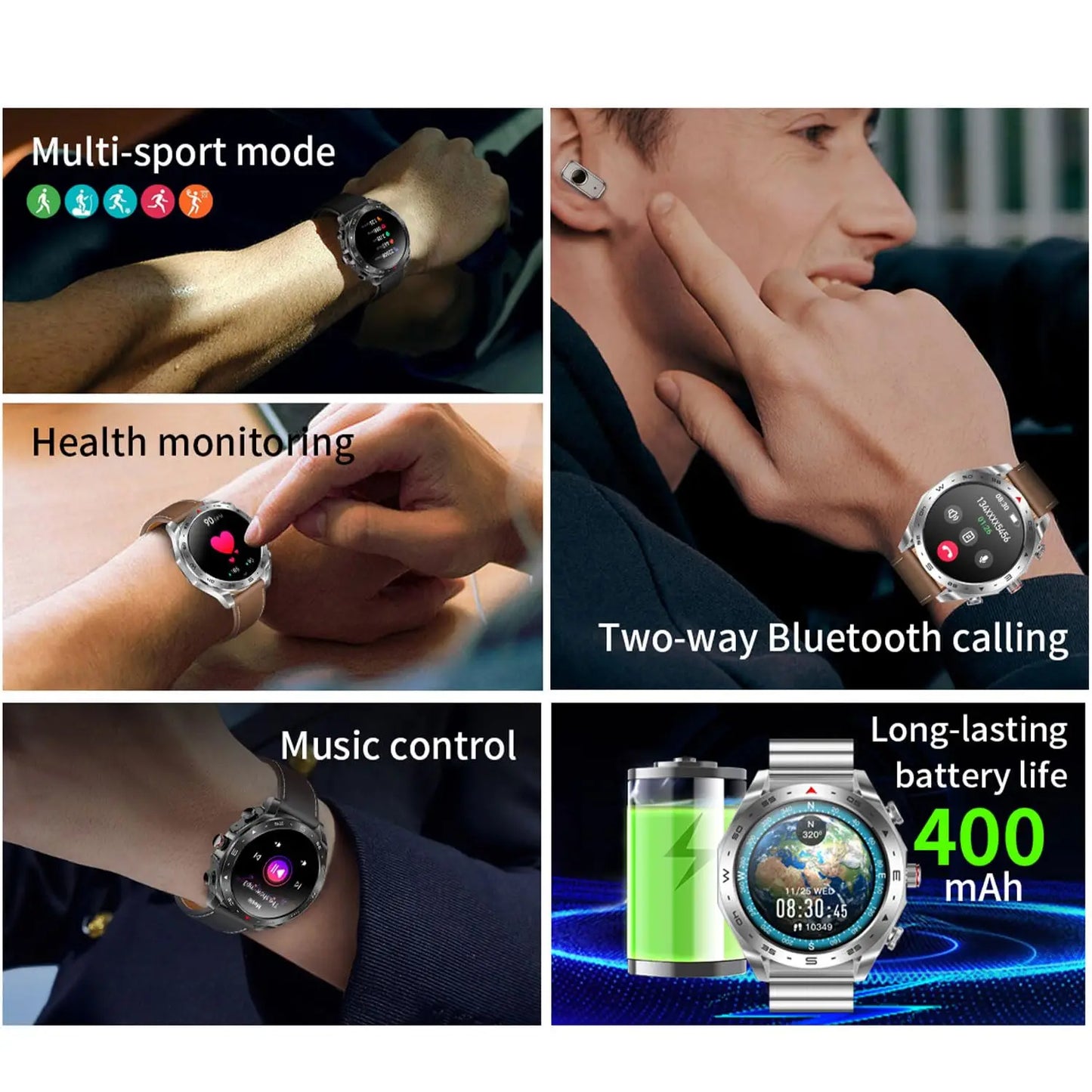 2024 New Smart Watch TWS 2-in-1 Bluetooth Earphones