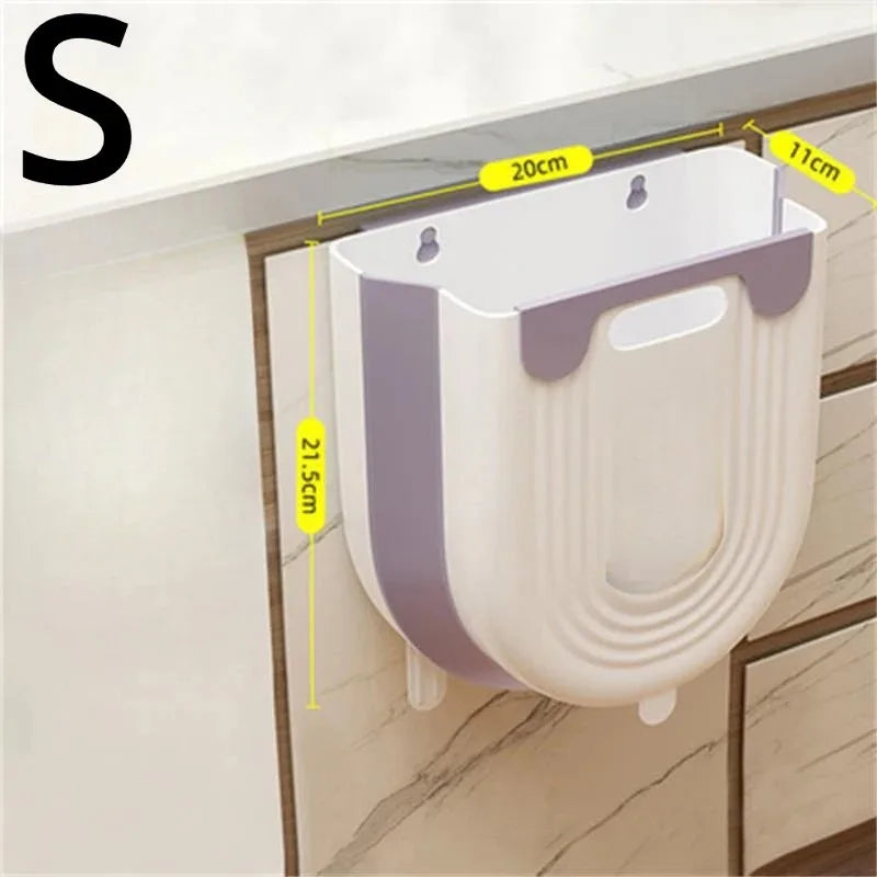 6L10L Kitchen Folding Hanging Trash Can Wall Mounted