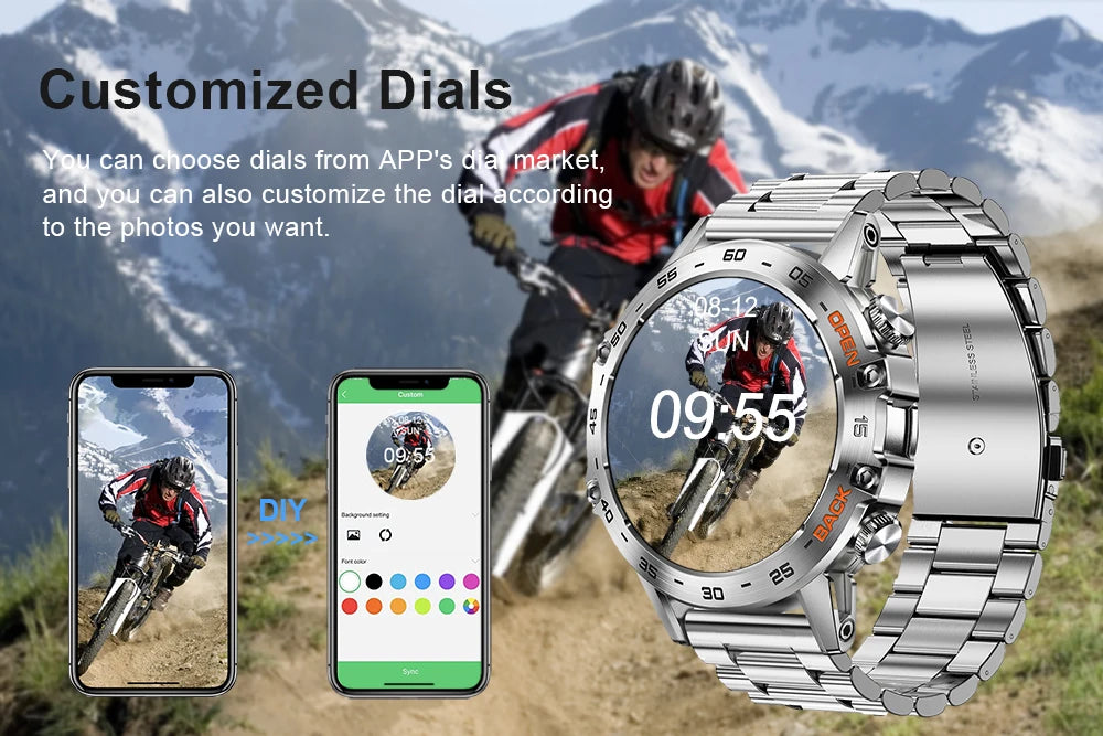 MEVADEN Steel 1.39 Bluetooth Call Smart Watch Men