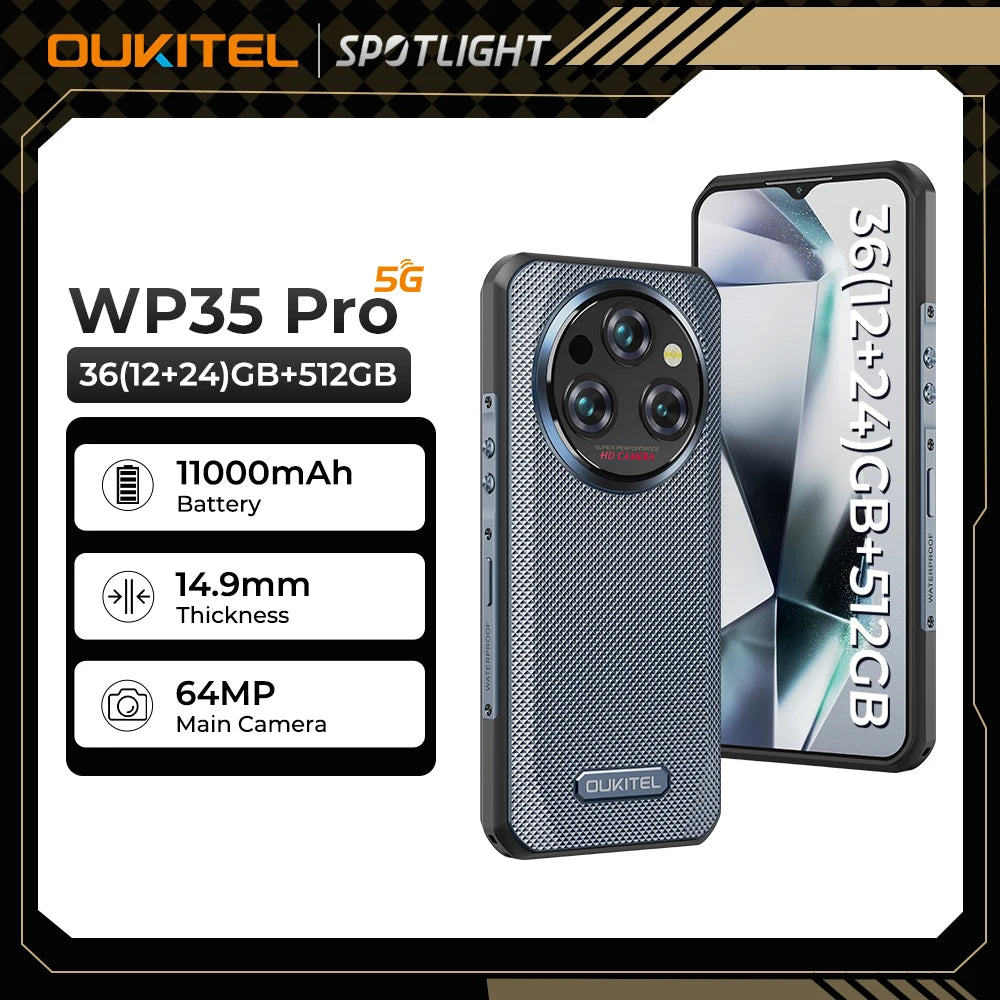 Oukitel WP35 Pro Rugged Smartphone 5G 11000mAh 36GB+512GB