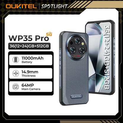 Oukitel WP35 Pro Rugged Smartphone 5G 11000mAh 36GB+512GB
