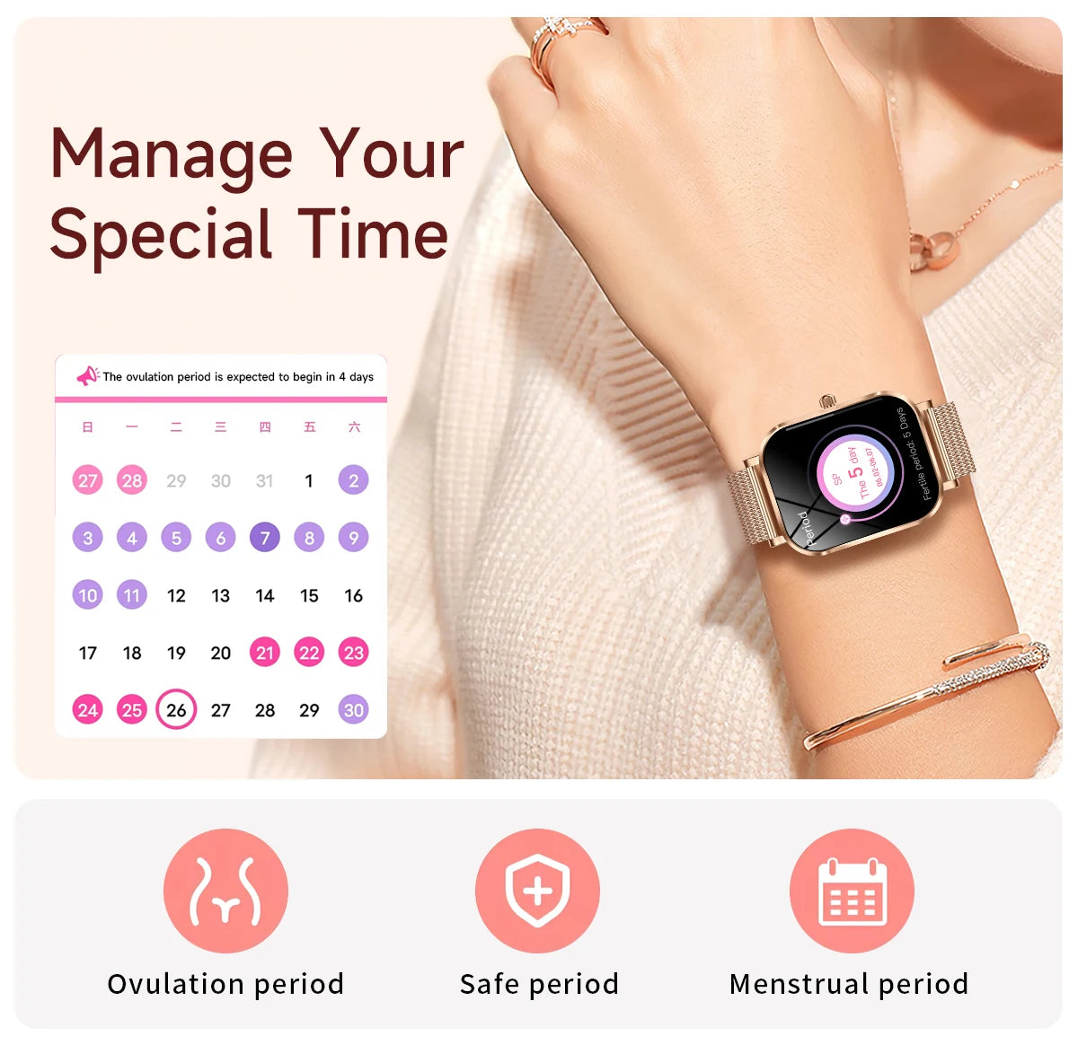 2025 New Smart Watch Women Waterproof Bluetooth Call