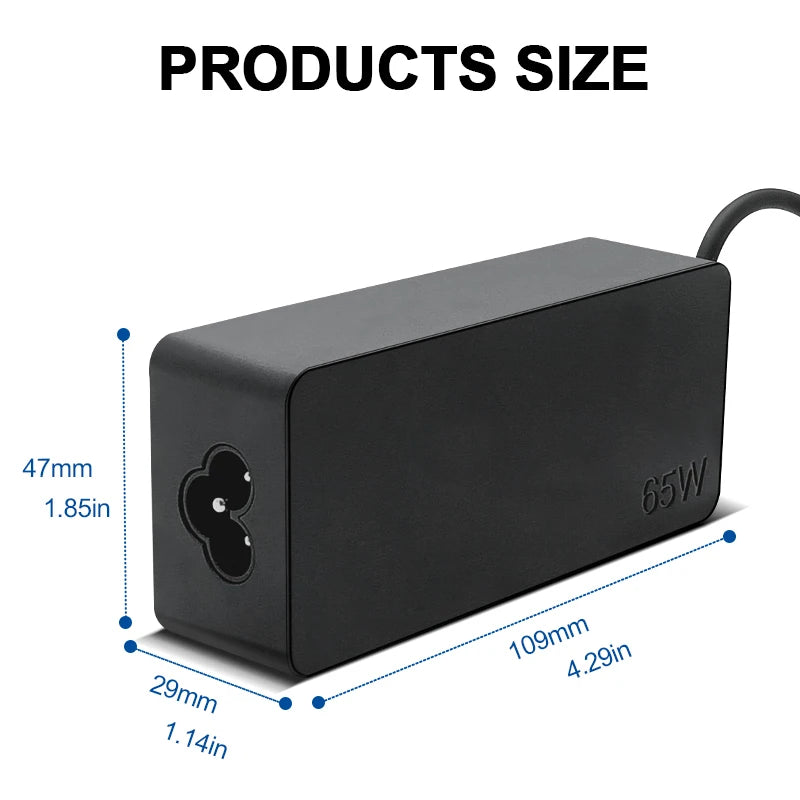 65W 20V 3.25A USB C Laptop Charger Adapter