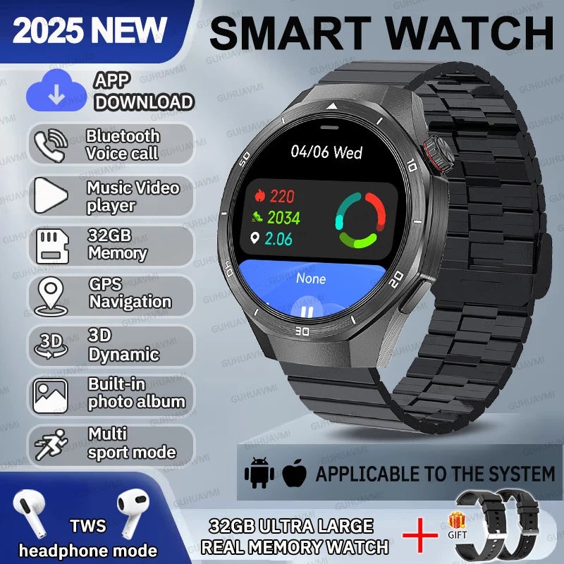 2025 Fashion 32GB Big Memory Men Smart Watch