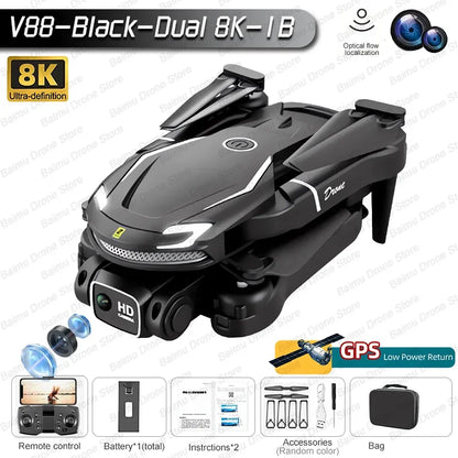 New V888 Brushless Drone 8K Professional HD Triple