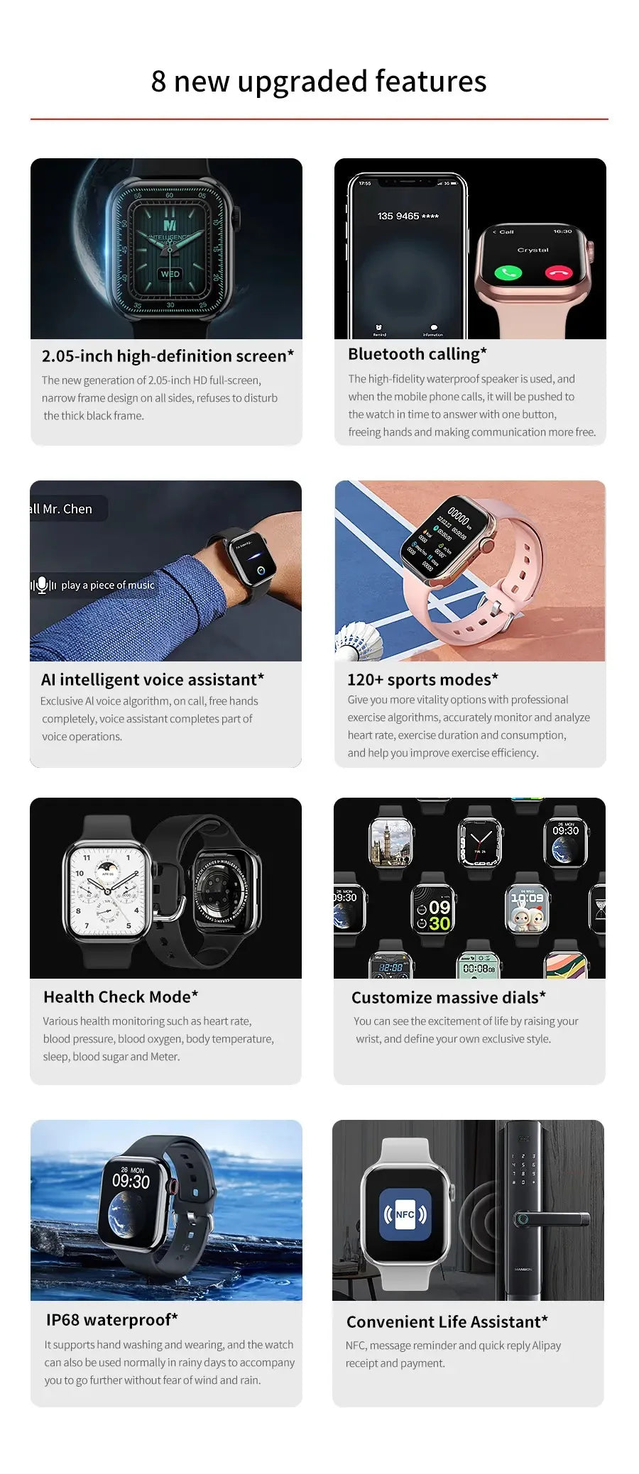 2025 NEW Smart Watch Wireless Charging Smartwatch Bluetooth