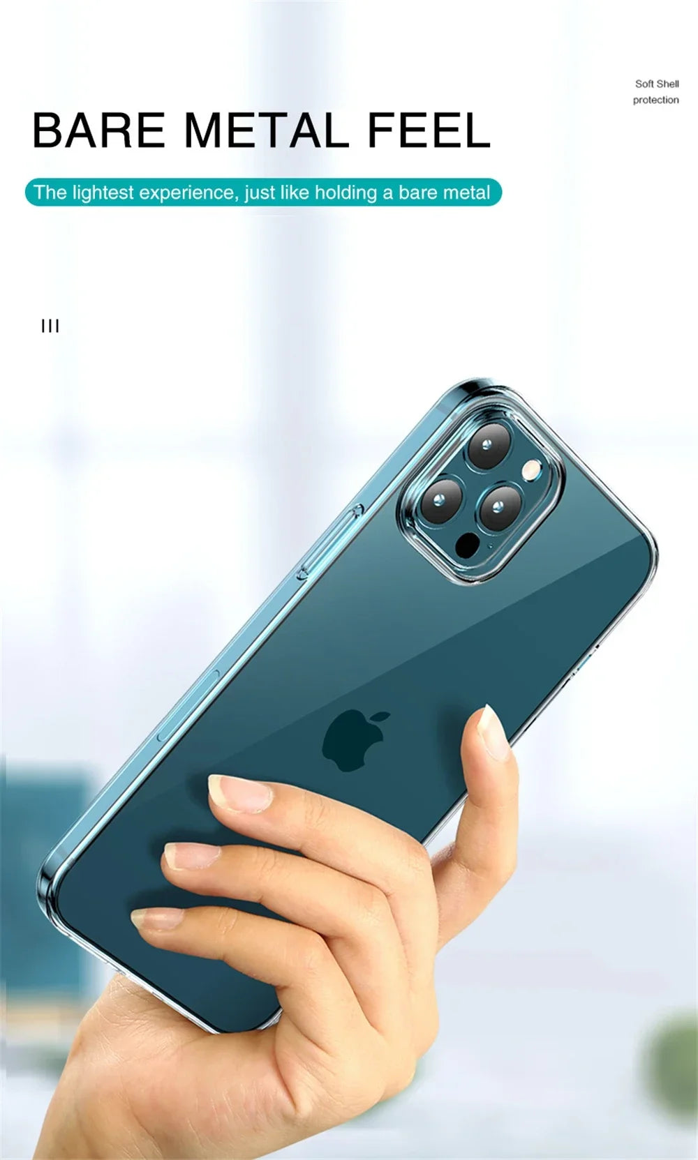 2 PCS Soft Transparent Back Cover for IPhone