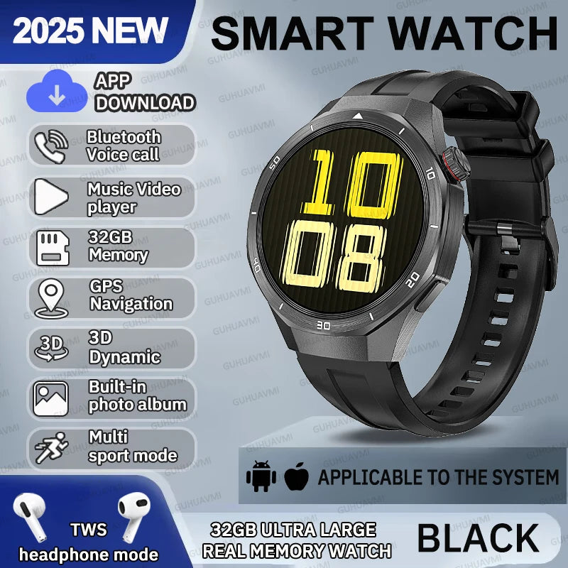 2025 Fashion 32GB Big Memory Men Smart Watch