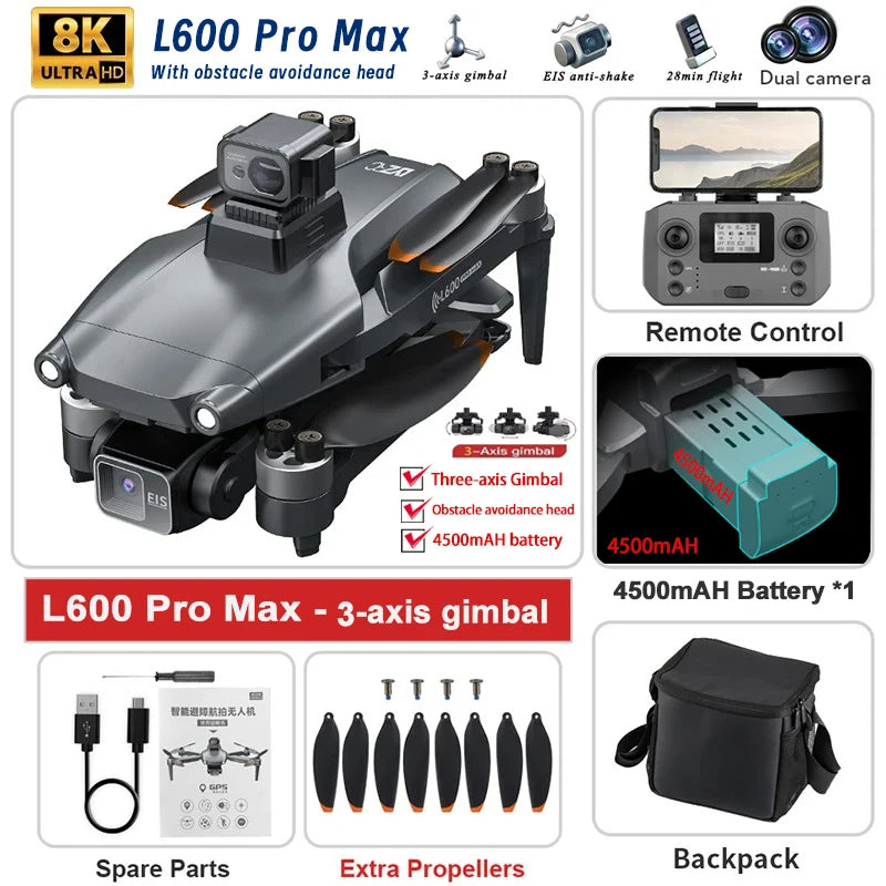 2025 New L600 PRO MAX GPS Drone 5KM