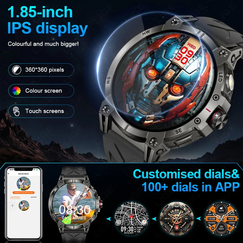 LIGE 760mAh Large Battery Outdoor Smart Watch Men