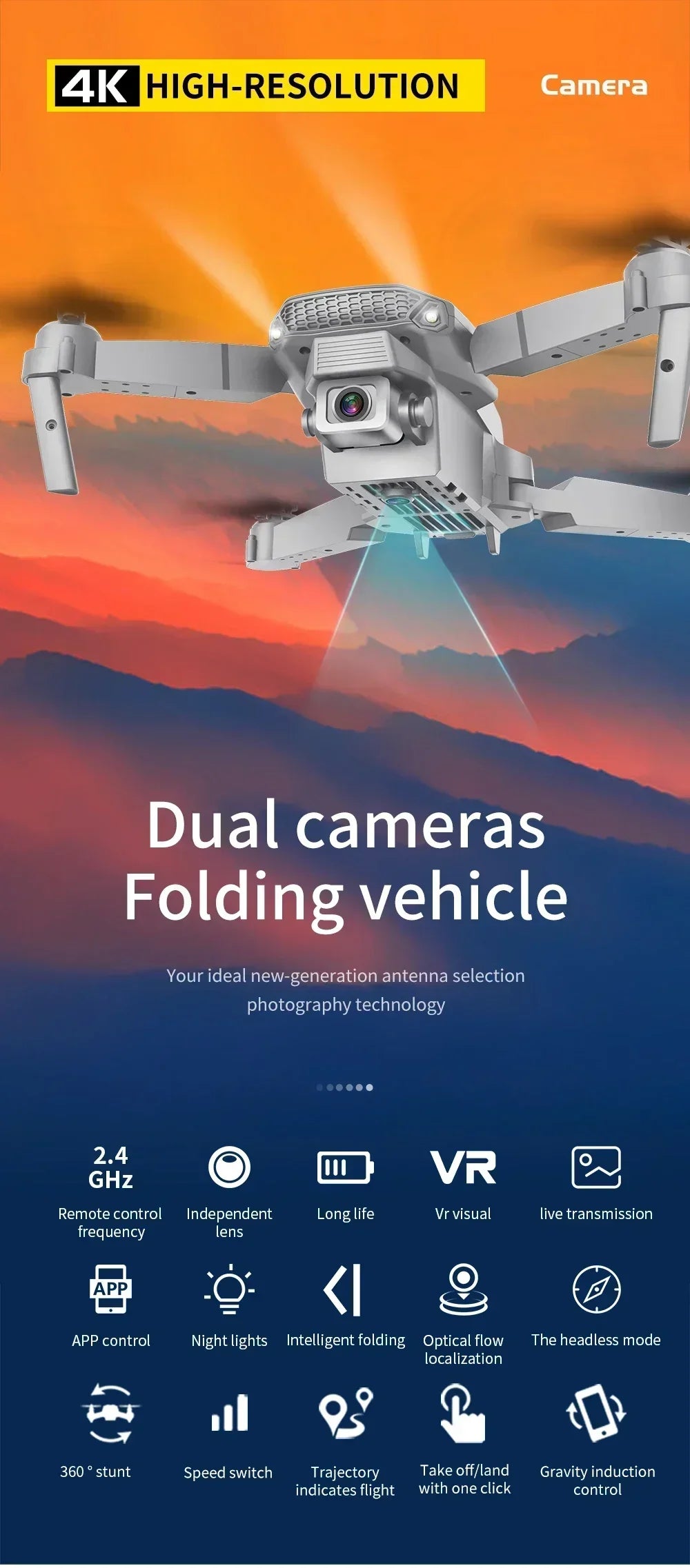 E88 Pro RC Drone WiFi FPV Height Hold