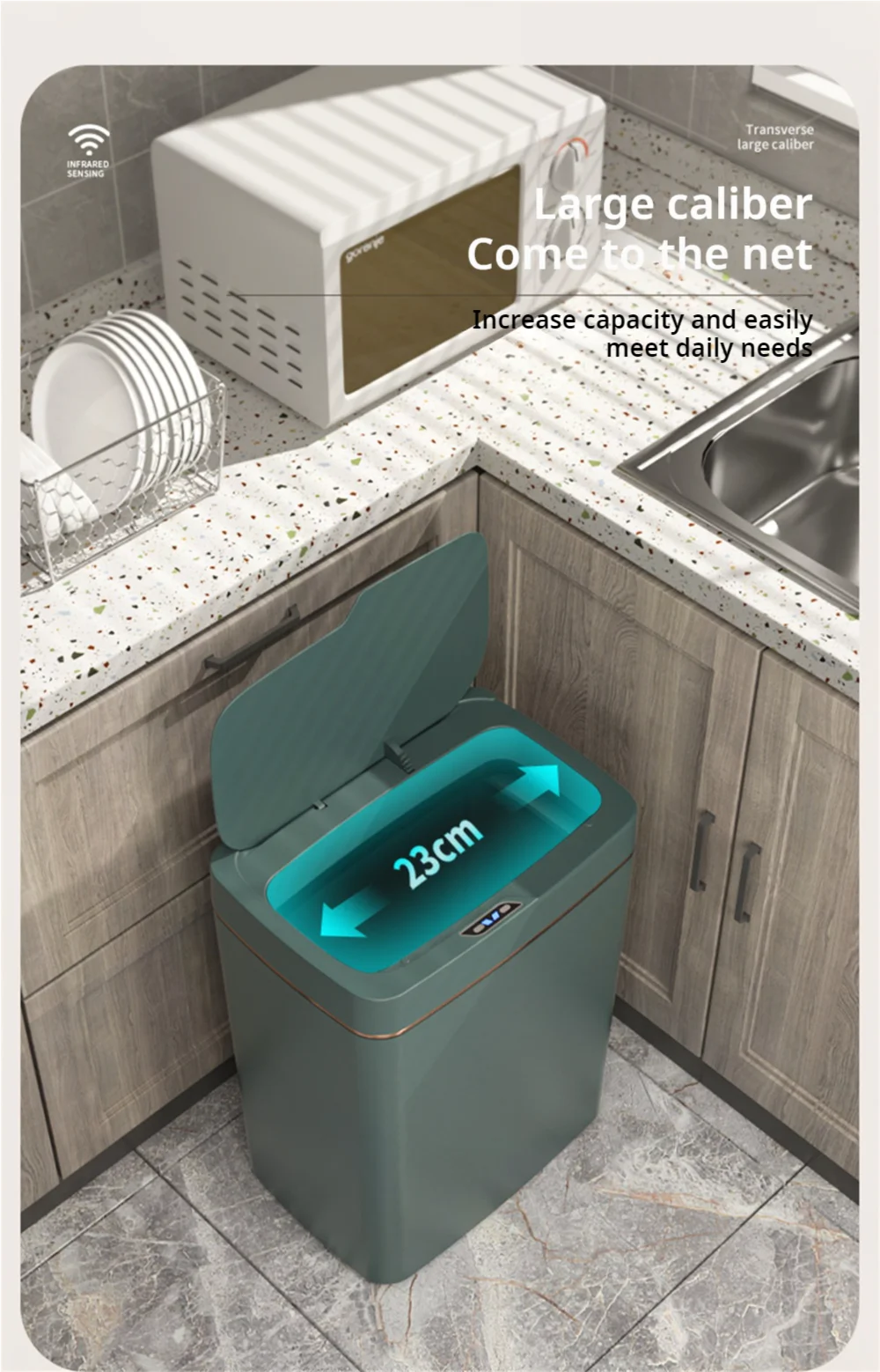 Smart Bathroom Trash Can Automatic Bagging Electronic Trash