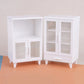2Pcs/set Miniature White Cupboard Display Cabinet Storage Lockers