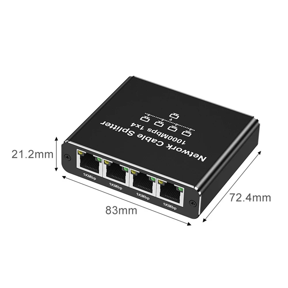 MZX 1-in-4-out 1000M Gigabit Network Hub Switch RJ45