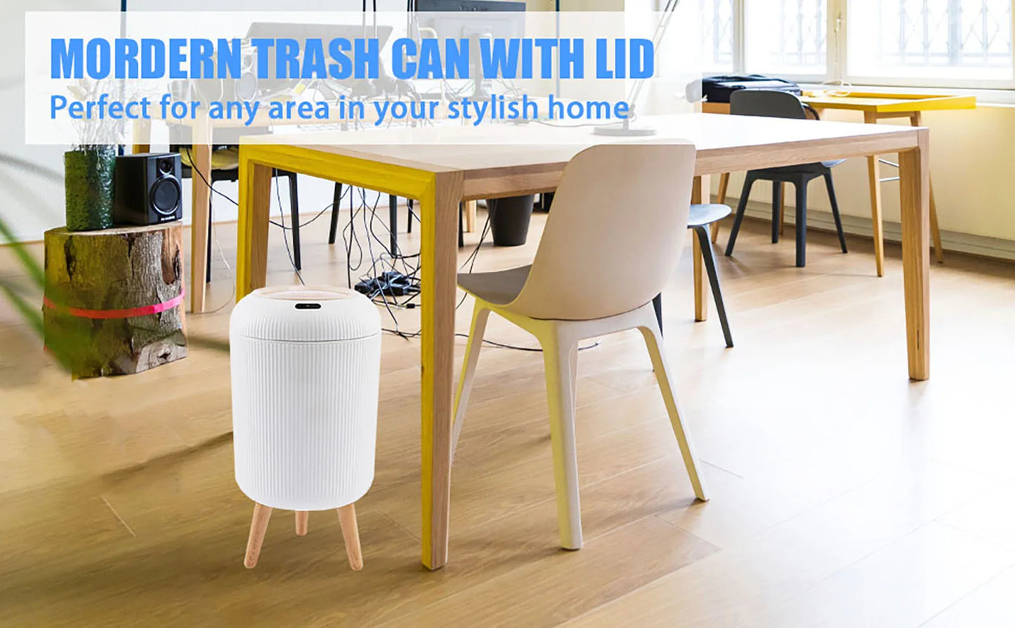 Automatic Trash Can with Lid, Small Plastic Smart