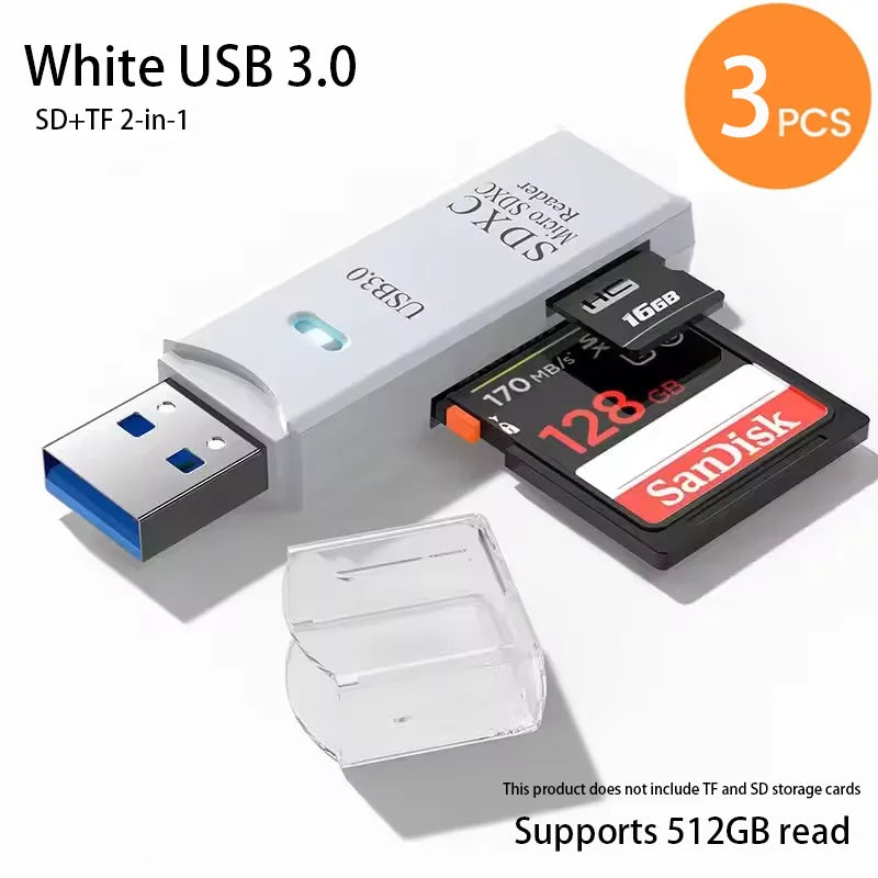 2-in-1 Multi Functional  USB 3.0 Card ReaderMicro
