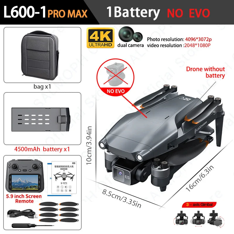 L600-1PRO MAX GPS Professional Drone With 4K HD