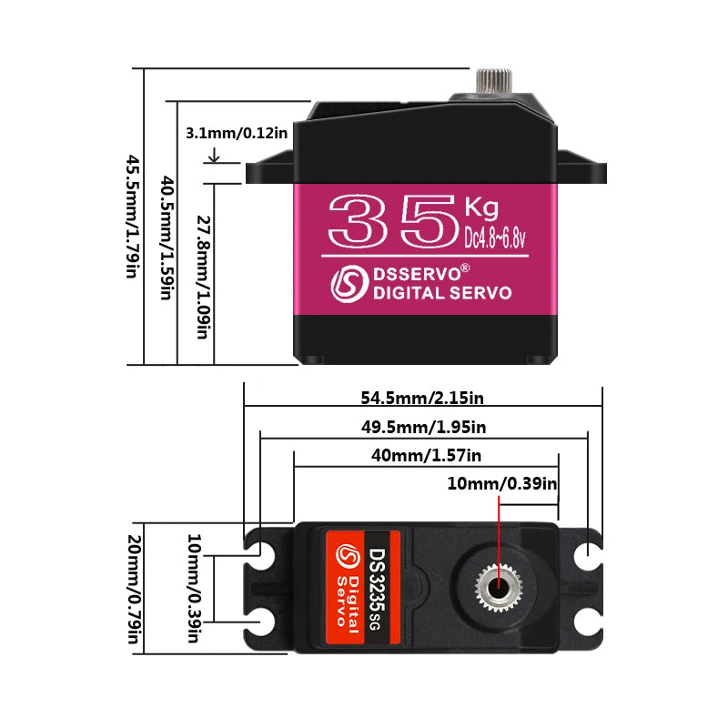 1X Waterproof Servo 20Kg 25Kg 30Kg 35Kg 40Kg