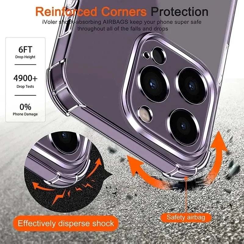 Luxury Shockproof Silicone Clear Phone Case For iPhone