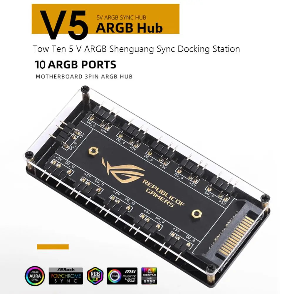 Coolcirc ARGB Connector 1 To 10 Port Splitter