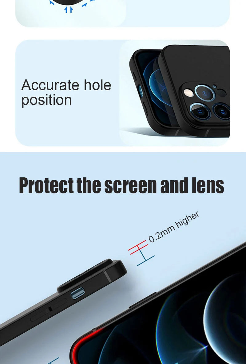 Luxury Black Silicone Matte Phone Case For iPhone
