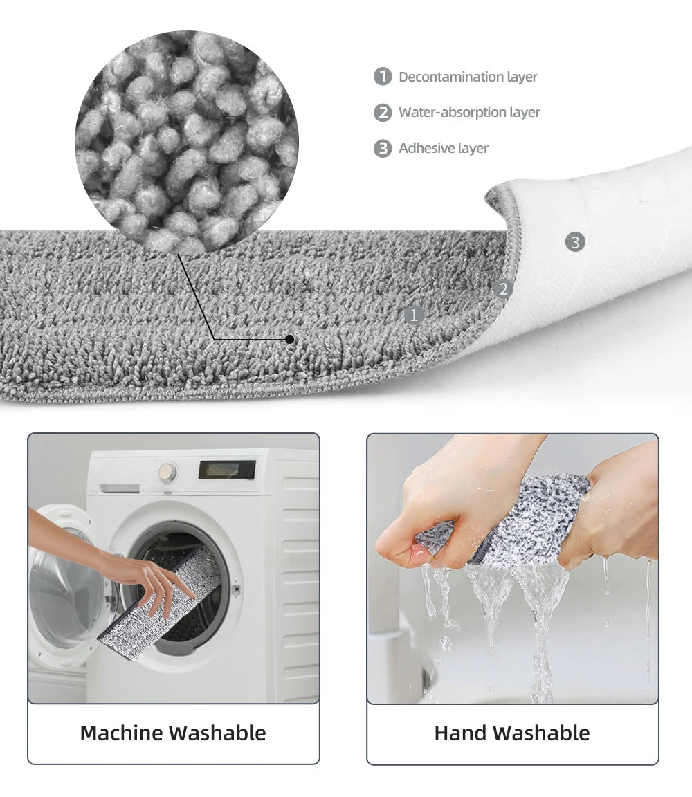 Hand Free Flat Floor Mop And Bucket Set