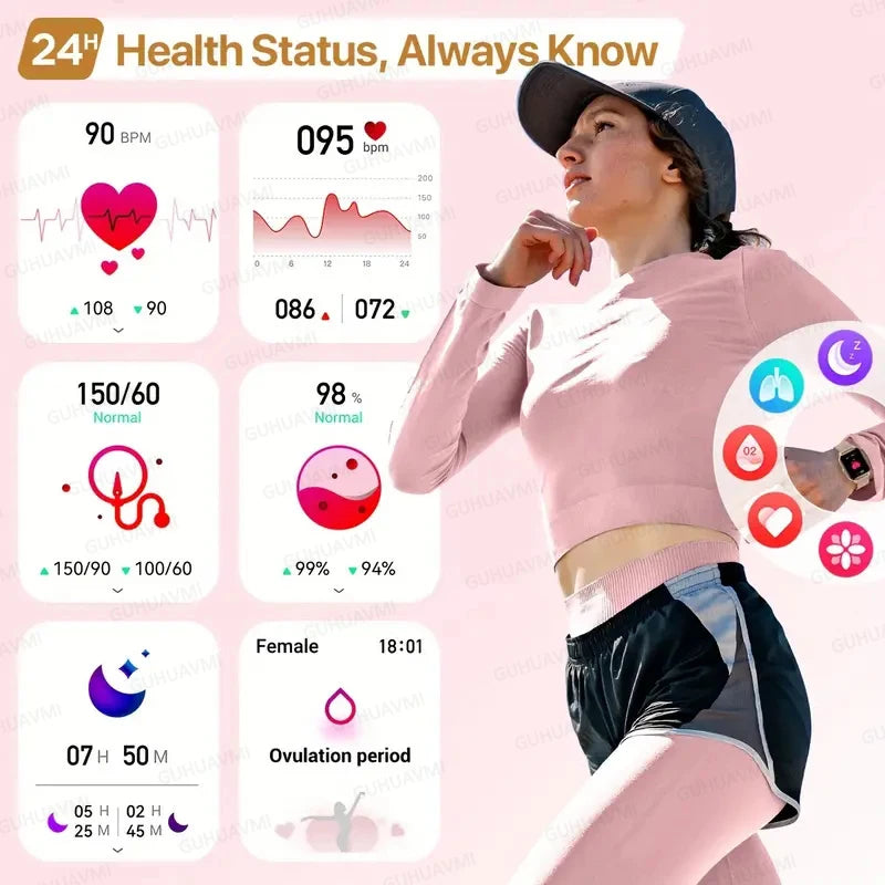 2025 New Smartwatch Women AMOLED HD Screen Always
