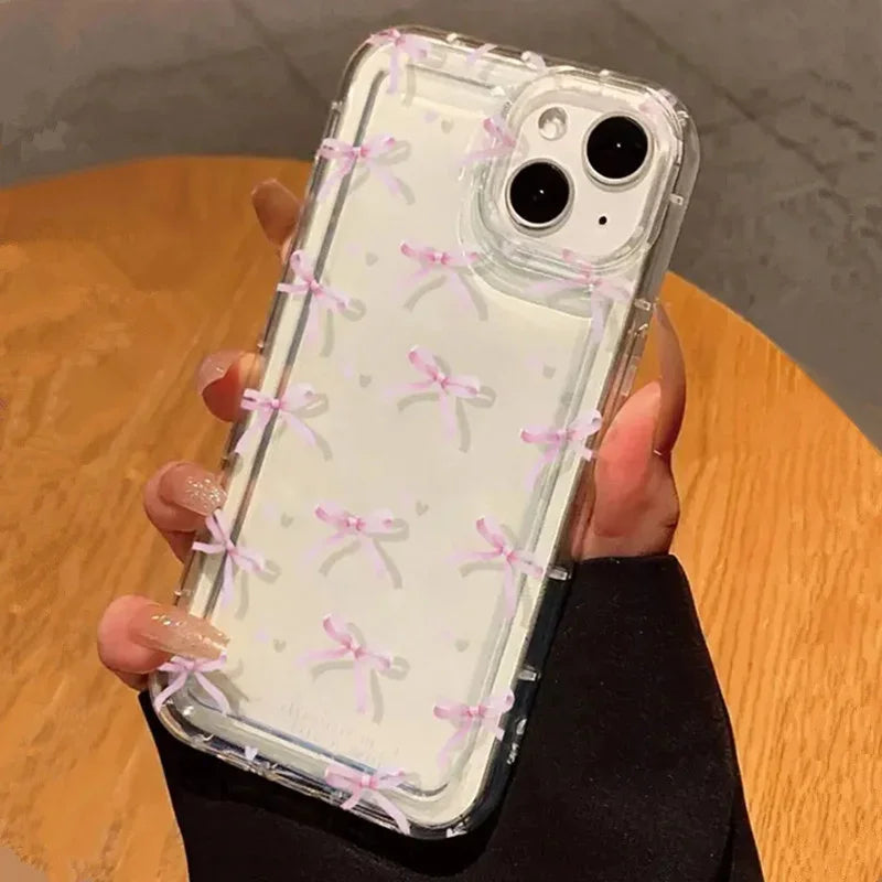 Cute Pink Heart Bow Case for IPhone 16