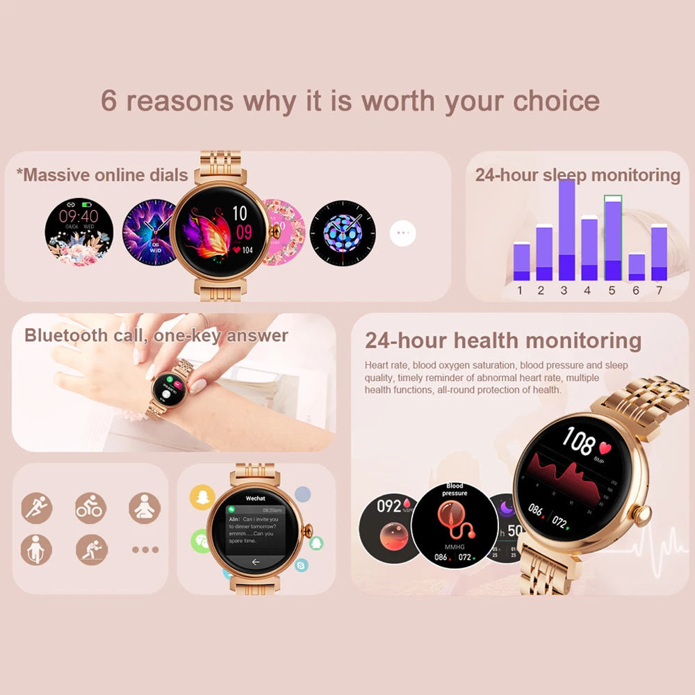 1.04 inch AMOLED Screen Fashion Ladies Smart Watch