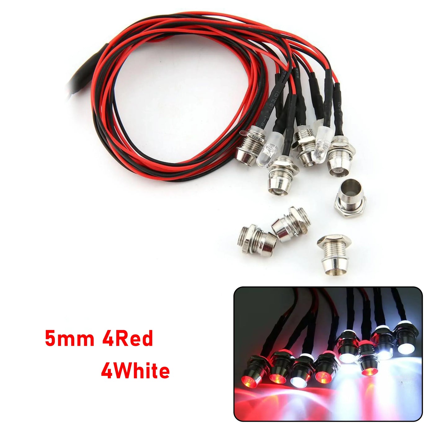 RC LED Light Kit Headlamps for 1/10 1/8