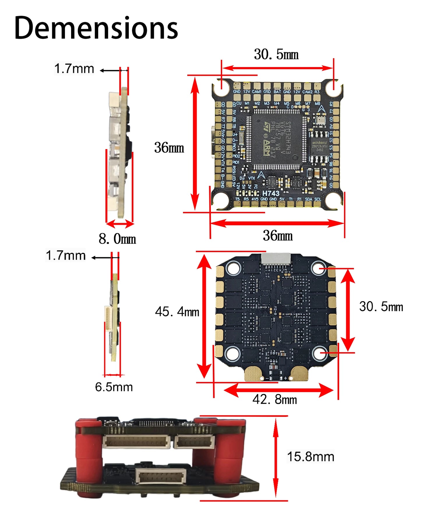 JIJIE H743 STACK Supports BetaFlight Flight Controller Dual