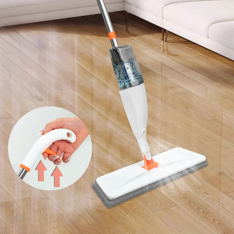 New Large Household Spray Mop With Replaceable Microfiber
