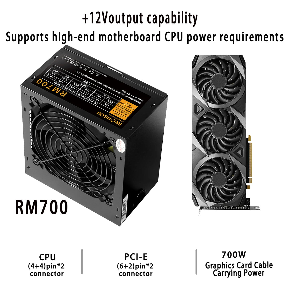 IWONGOU PC Power Supply Unit 500W 600W 750W