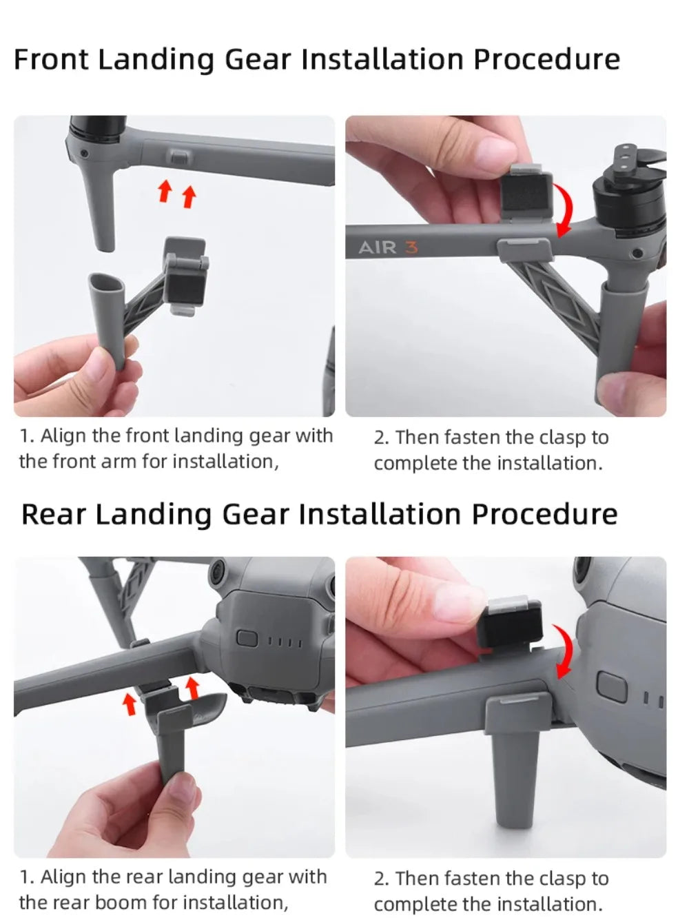 Lightweight Landing Gear for DJI Air 3 Increase