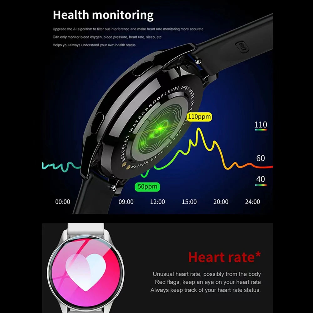 New Women Bluetooth Call Smart Watch HeartRate Blood