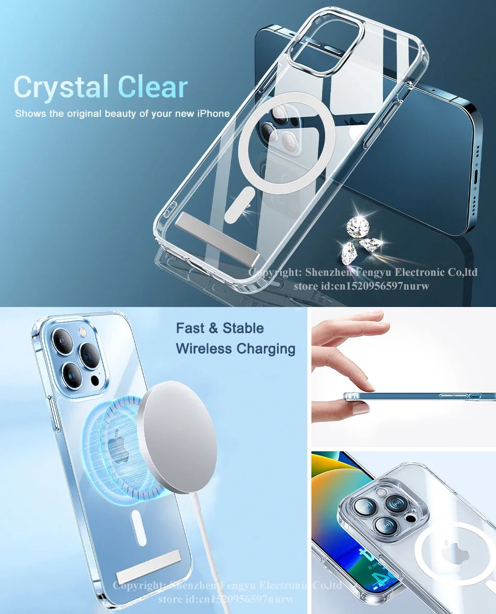 Clear Magnetic Phone Case for iPhone 16 15