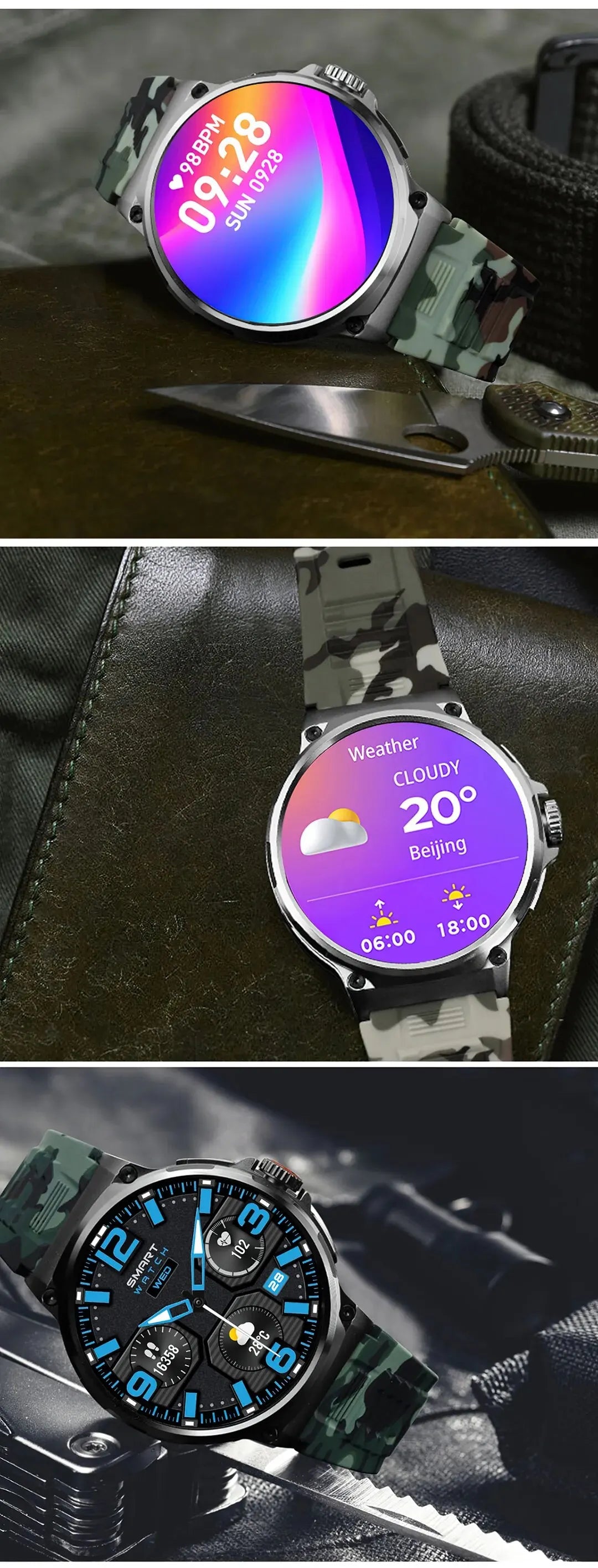New 710mAh Bluetooth Call Smart Watch Men Sports