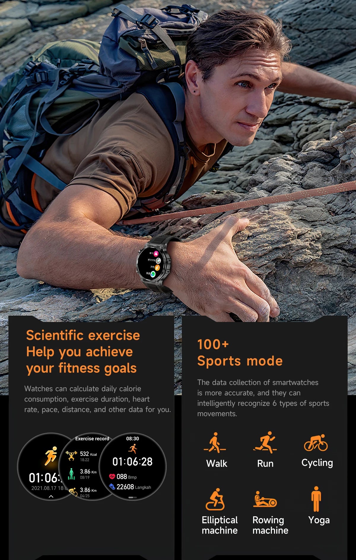 LIGE New Men Smart Watch Bluetooth Calling 800mAh