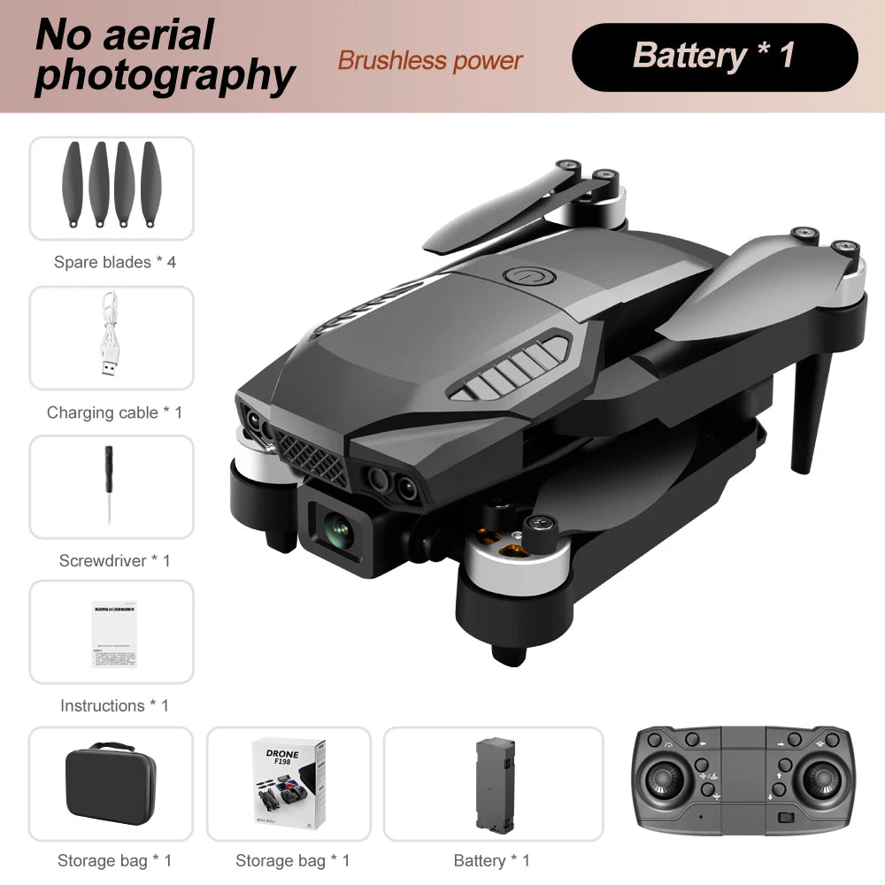 F198 Brushless Drone Optical Flow Positioning Dual Camera