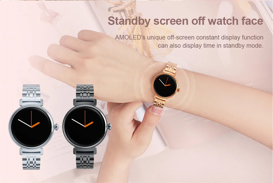 1.04 inch AMOLED Screen Fashion Ladies Smart Watch