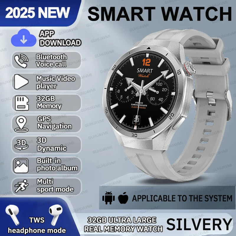 2025 Fashion 32GB Big Memory Men Smart Watch