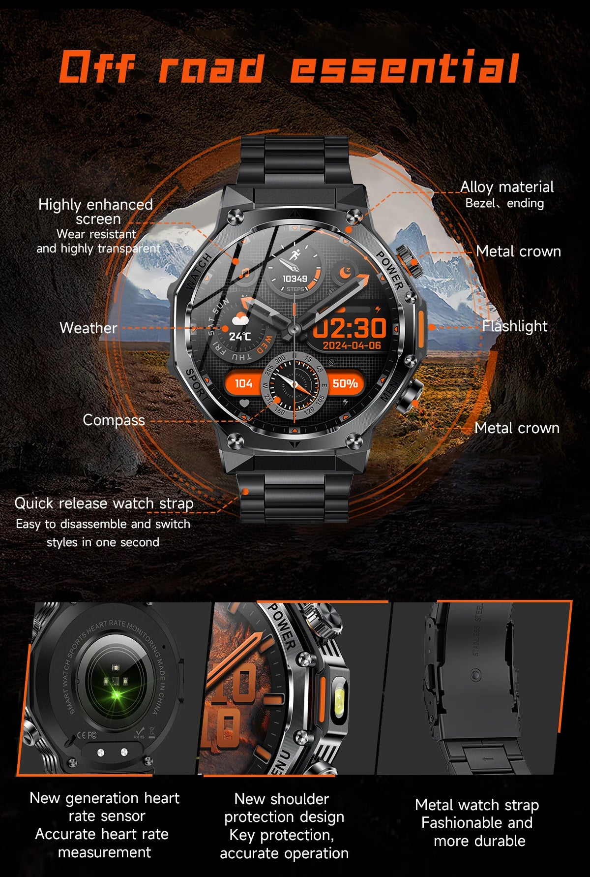 LIGE New Men Smart Watch Bluetooth Calling 800mAh