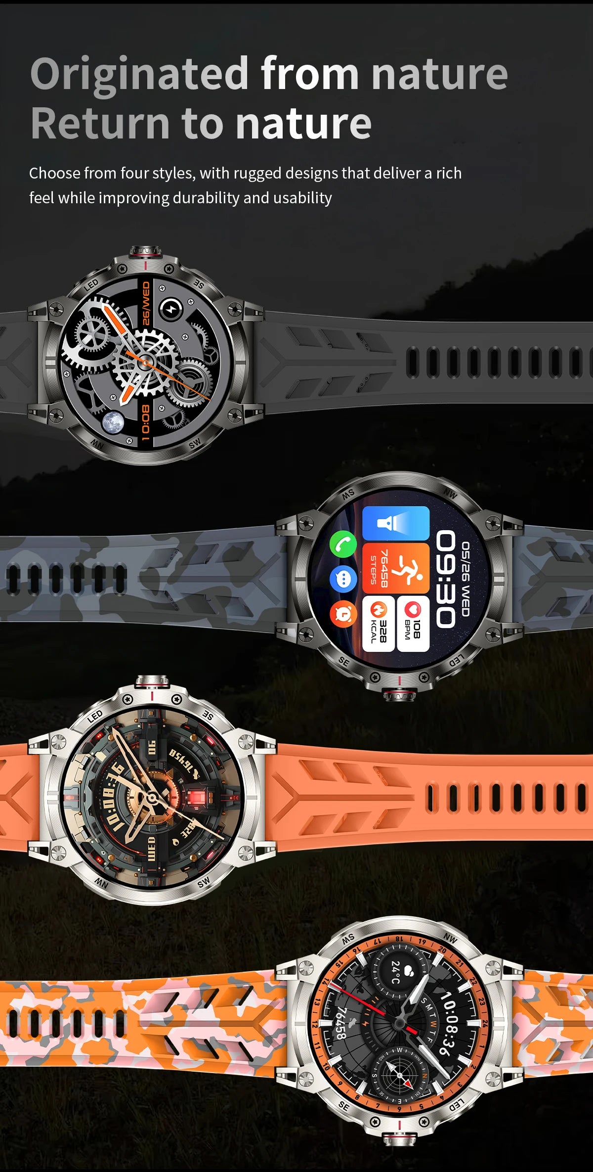LIGE 760mAh Large Battery Outdoor Smart Watch Men